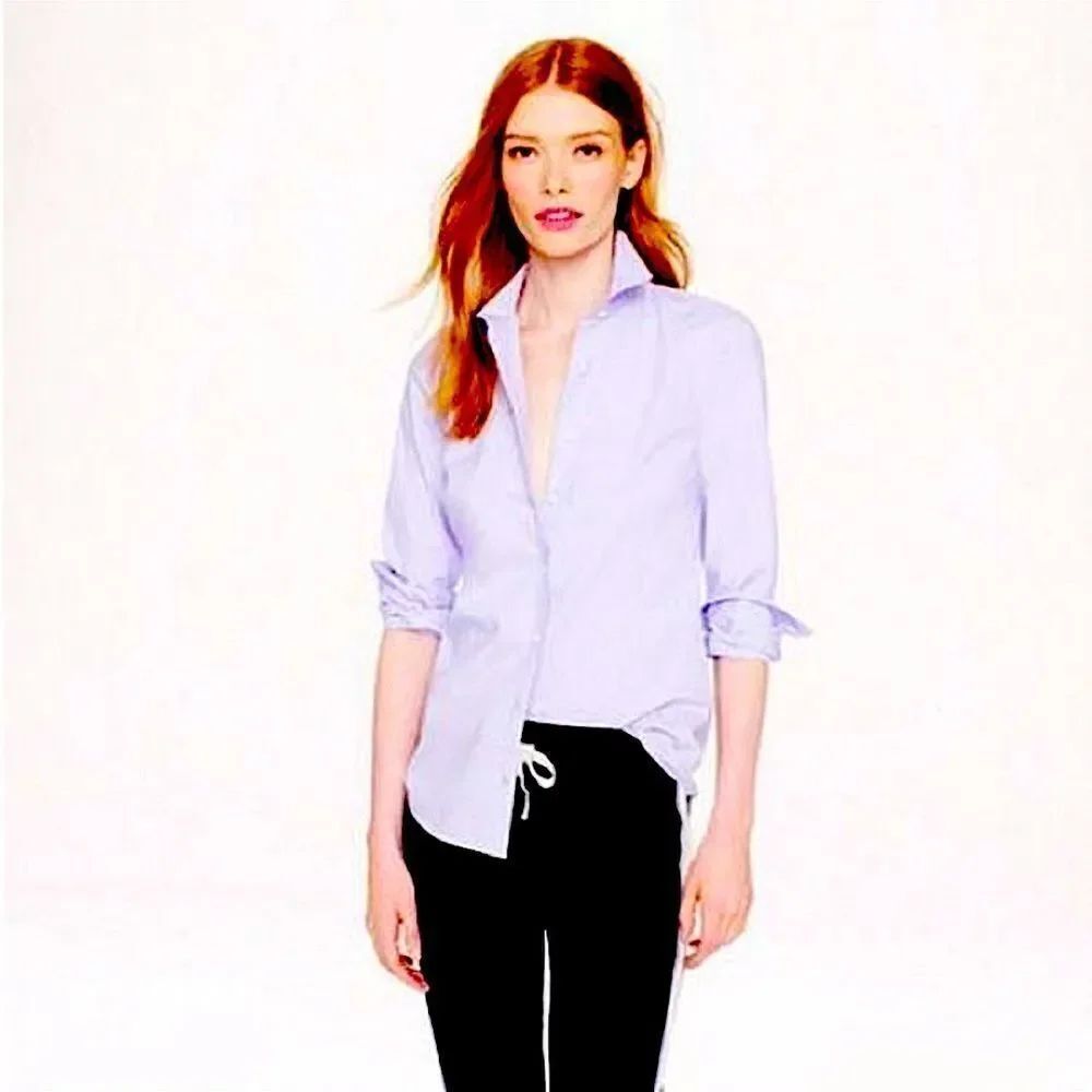J.Crew Haberdashery Gingham Button-down long-sleeve shirt Lavender/White Medium